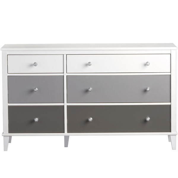ameriwood home Monarch Hill Poppy White 6 Drawer Dresser with Grey Drawers