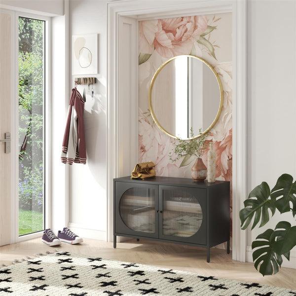 Ameriwood Home Mr. Kate Luna Wide 2-Door Accent Cabinet With Fluted Glass