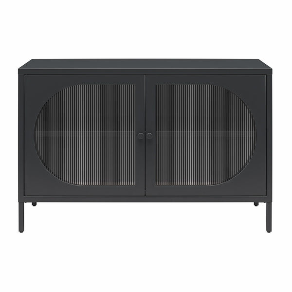 ameriwood home Mr. Kate Luna Wide 2-Door Accent Cabinet with Fluted Glass