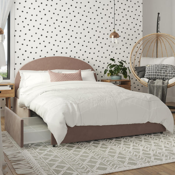 Ameriwood Home Mr. Kate Moon Upholstered Bed With Storage