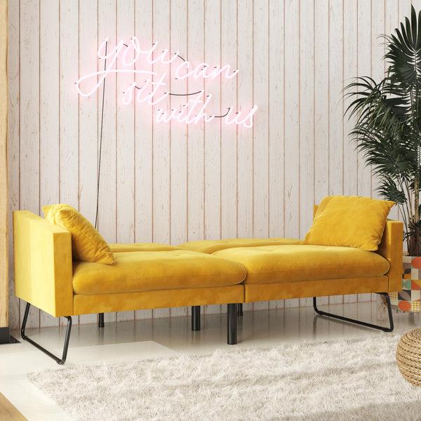 Ameriwood Home Mr. Kate Neely Futon With Bolster Pillows