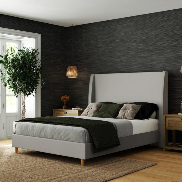 Ameriwood Home Mr. Kate Tess Upholstered Wingback Bed