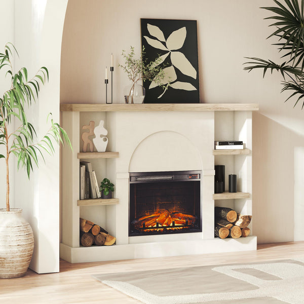 Ameriwood Home Mr. Kate Winston Fireplace Mantel With Built-in Bookshelves