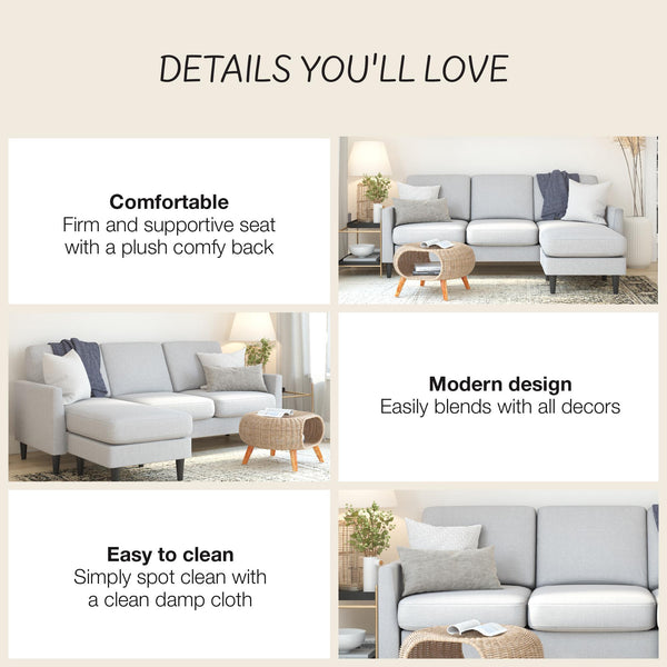 Ameriwood Home Mr. Kate Winston Reversible Sofa Sectional