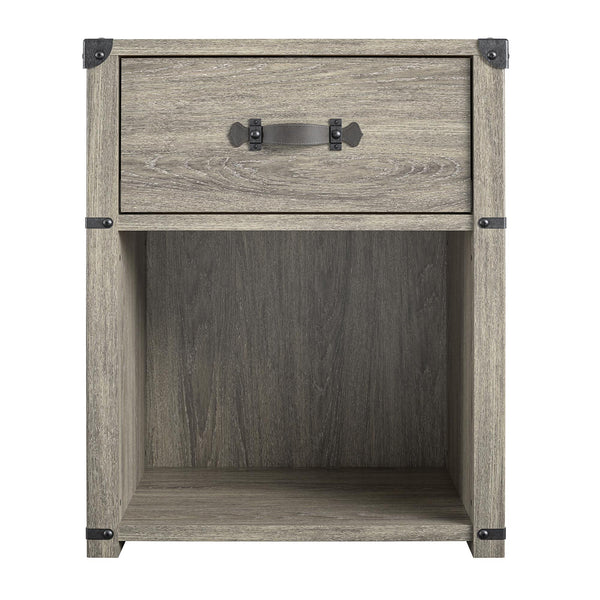 ameriwood home Nova 1 Drawer Storage Nightstand Gray Oak