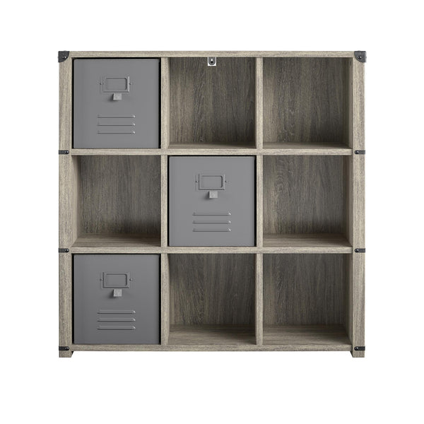 ameriwood home Nova 9 Cube Storage Bookcase - Grey Oak