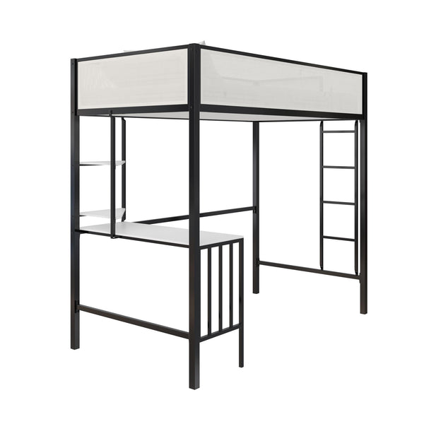 Ameriwood Home Novogratz Axel Twin Loft Bed With Desk & Shelves