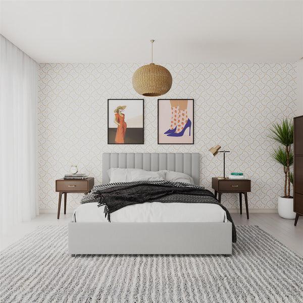 Ameriwood Home Novogratz Brittany Upholstered Bed With Storage Drawers