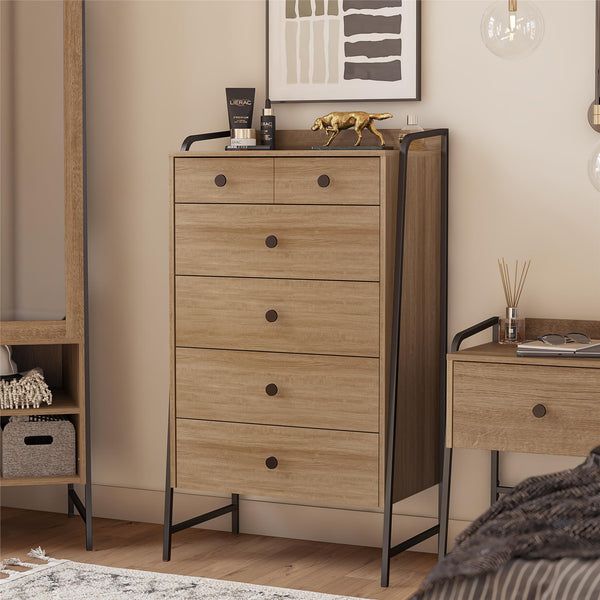 Ameriwood Home Novogratz Bushwick Tall 5 Drawer Dresser