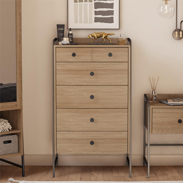 Ameriwood Home Novogratz Bushwick Tall 5 Drawer Dresser