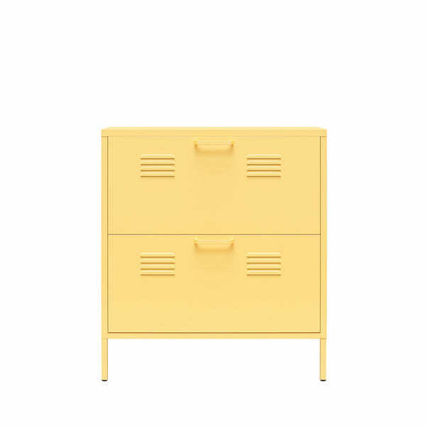 ameriwood home Novogratz Cache 2 Door Locker Style Metal Shoe Storage Cabinet