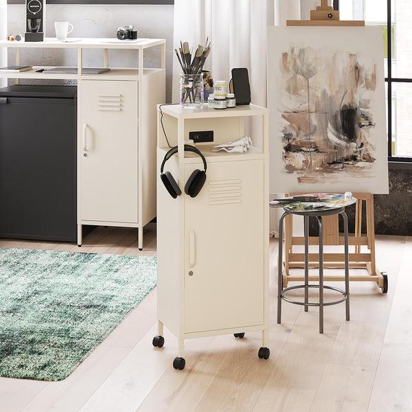 Ameriwood Home Novogratz Cache Metal Locker-Style Mobile Storage Cart