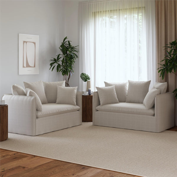 Ameriwood Home Novogratz Collette Slipcover Loveseat Sofa