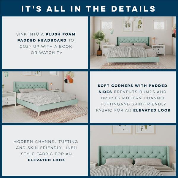 Ameriwood Home Novogratz Her Majesty Upholstered Bed