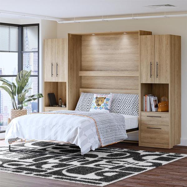 ameriwood home Novogratz Holly Hills Murphy Bed with Cabinets Queen Size