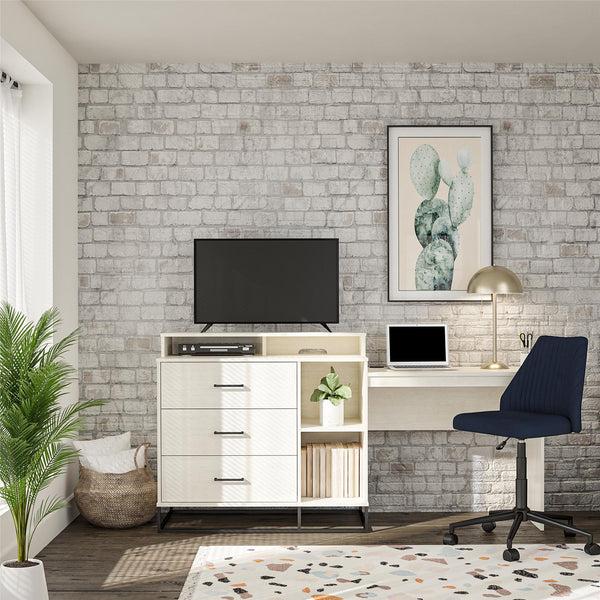 Ameriwood Home Novogratz Kelly 3 In 1 Media Dresser And Desk Combo