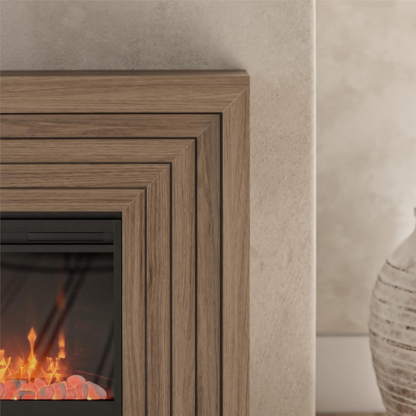 Ameriwood Home Novogratz Monroe Wide Mantel Stone And Crystal Electric Fireplace