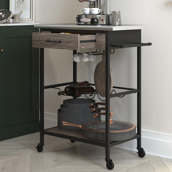 Ameriwood Home Novogratz Nora Multifunctional Kitchen Cart