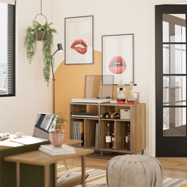 Ameriwood Home Novogratz Regal Double Wide Record Station/Accent Cabinet