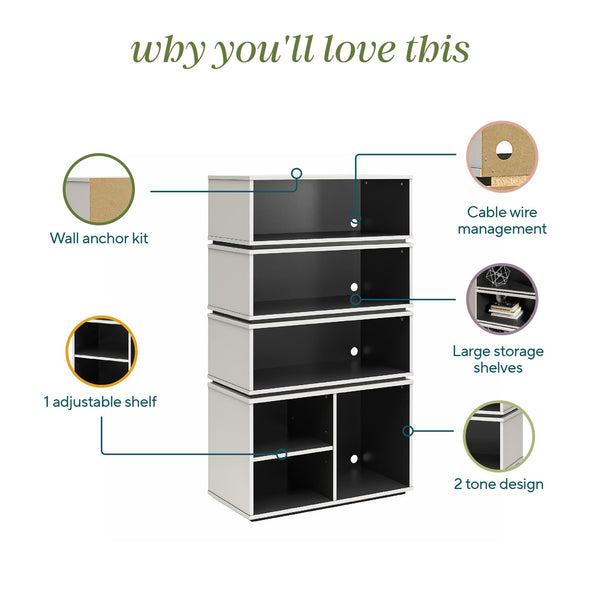 Ameriwood Home Novogratz Shadow Gaming & Collectable Display Storage Bookcase