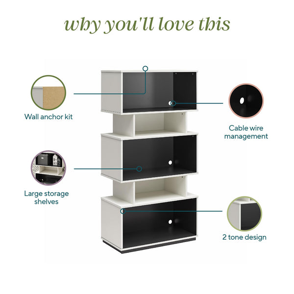 Ameriwood Home Novogratz Shadow Gaming Storage Unit Bookcase