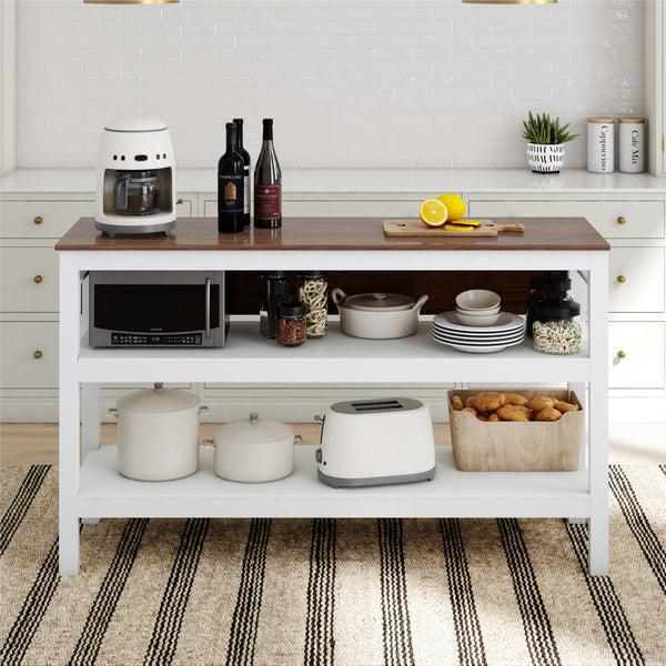 Ameriwood Home Novogratz Tallen 60" Flip Kitchen Island Table