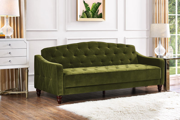 Ameriwood Home Novogratz Vintage Tufted Sofa Sleeper II