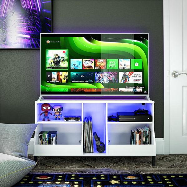 Ameriwood Home NTense Falcon Youth Gaming TV Stand W/ ARGB LED Lights