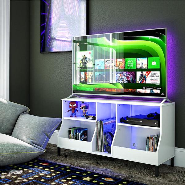 Ameriwood Home NTense Falcon Youth Gaming TV Stand W/ ARGB LED Lights