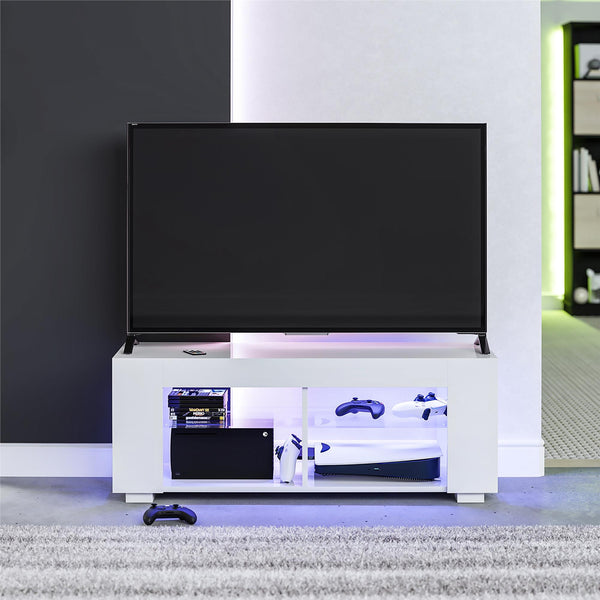Ameriwood Home NTense LED TV Stand With Glass Shelves For TVs Up To 55"