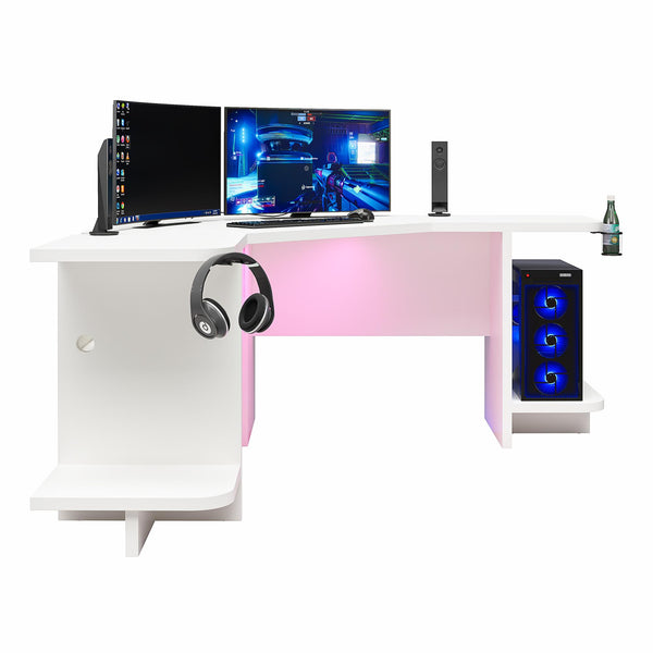 Ameriwood Home NTense Mod Corner Gaming Desk With LED Light Kit