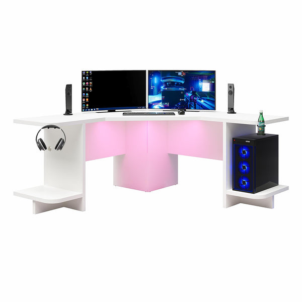 ameriwood home NTense Mod Corner Gaming Desk with LED Light Kit
