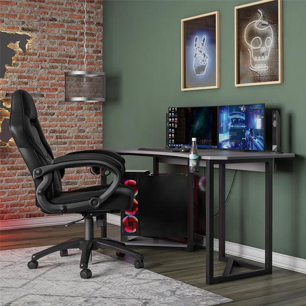 Ameriwood Home NTense Quest Gaming Desk With CPU Stand