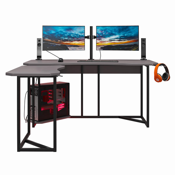 Ameriwood Home NTense Quest Gaming L Desk With CPU Stand