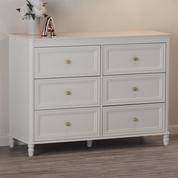 Ameriwood Home Piper Kids' 6-Drawer Dresser Ivory White