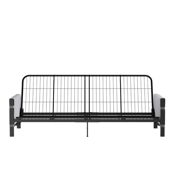 ameriwood home RealRooms Avanti Black Metal Futon Frame with Storage Pockets