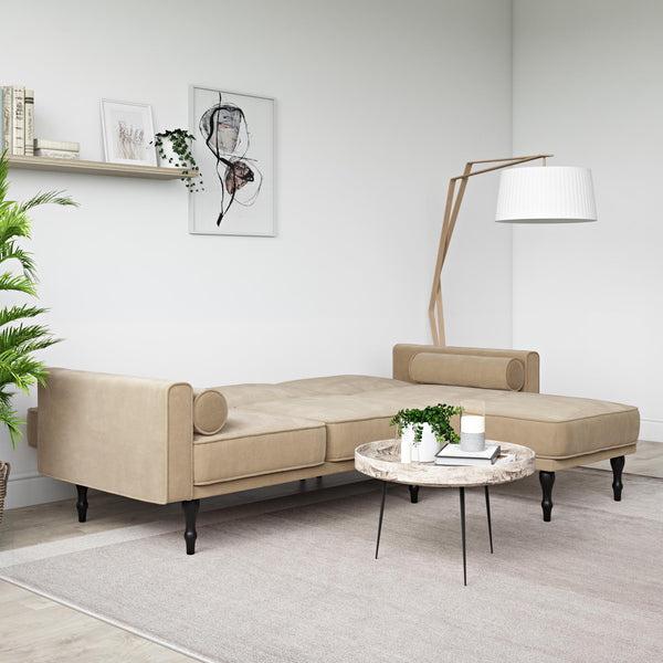 Ameriwood Home RealRooms Edison Sectional Futon Sofa Bed