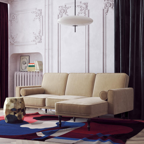 Ameriwood Home RealRooms Edison Sectional Futon Sofa Bed