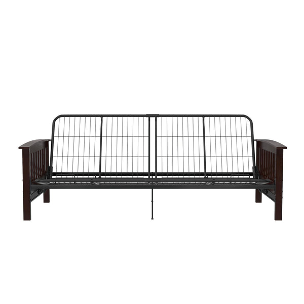 ameriwood home RealRooms Elbi Futon Frame with Wood Arms