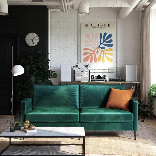 Ameriwood Home RealRooms Ellie 3-Seater Velvet Sofa