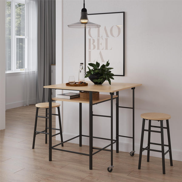 Ameriwood Home RealRooms Jace Kitchen Pub Set With Drop Leaf