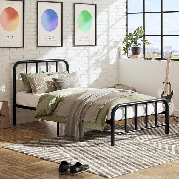 Ameriwood Home RealRooms Marva Twin Metal Bed Frame With Headboard