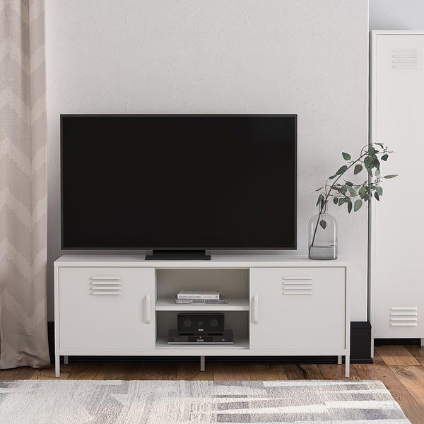 Ameriwood Home RealRooms Mission District Metal Locker-Style TV Stand For TVs Up To 65"
