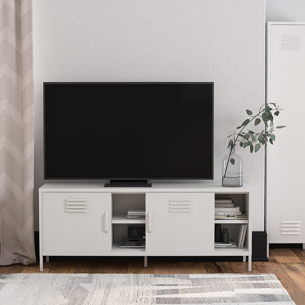 Ameriwood Home RealRooms Mission District Metal Locker-Style TV Stand For TVs Up To 65"