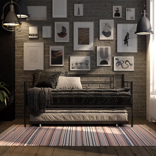 Ameriwood Home RealRooms Praxis Metal Daybed With Trundle