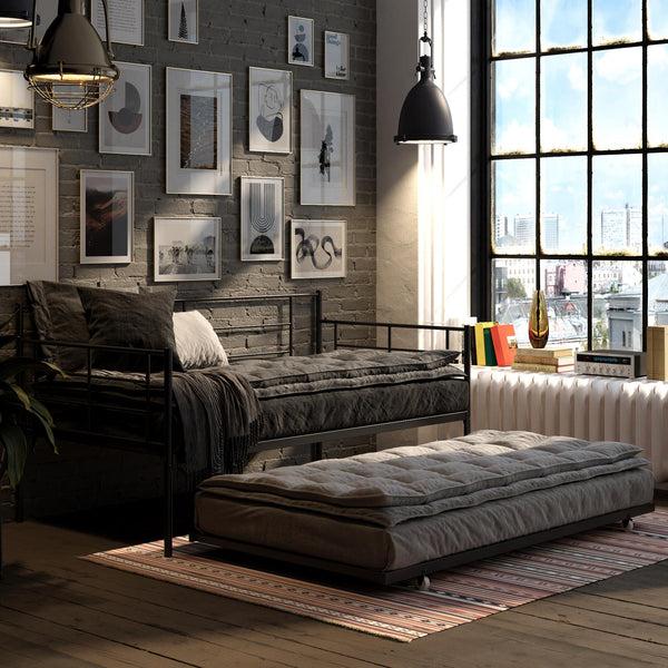 Ameriwood Home RealRooms Praxis Metal Daybed With Trundle