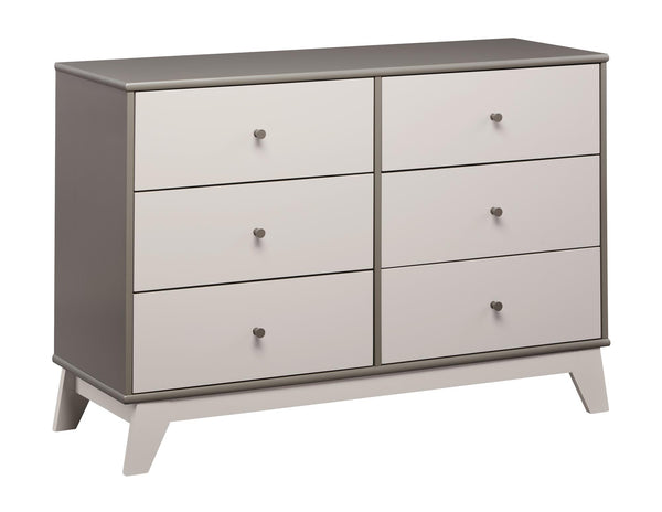 Ameriwood Home Rowan Valley Flint 6 Drawer Dresser Two-Tone Gray