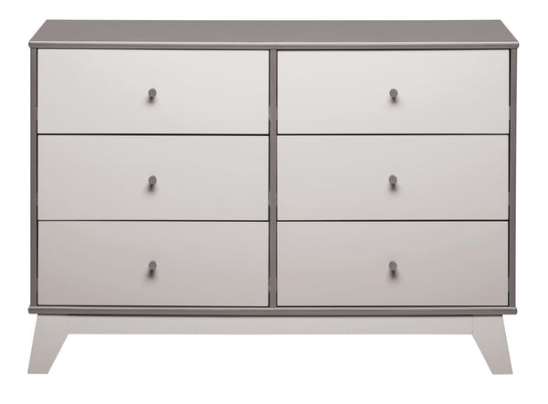 ameriwood home Rowan Valley Flint 6 Drawer Dresser Two-Tone Gray