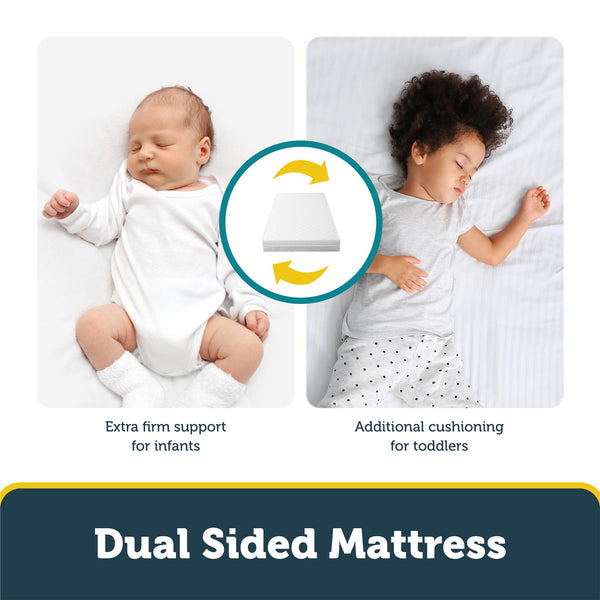 Ameriwood Home Safety 1st Cozy Snuggles Deluxe Dual 2-in-1 Baby Crib And Toddler Mattress