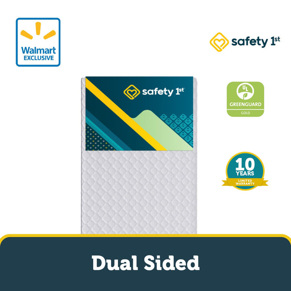 Ameriwood Home Safety 1st Grow With Me 5" Dual Sided 2-in-1 Antimicrobial Crib & Toddler Mattress White Cloud